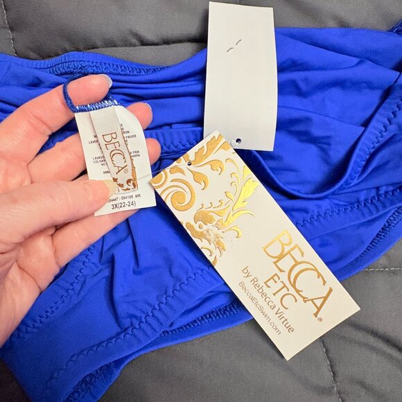 Becca Etc Plus Size Ruched Hipster Bikini Bottoms - 3X (22-24) - NWT - Picture 5 of 10